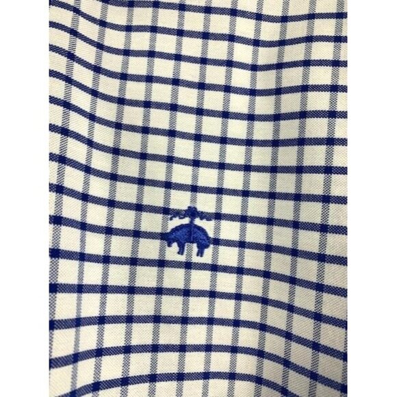 Brooks Brothers Men's Blue & White Plaid 3XLT Non-Iron Stretch Cotton Polo Shirt - Picture 4 of 9